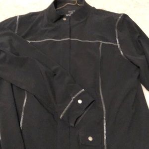 Black poly/spandex 2 piece pant outfit